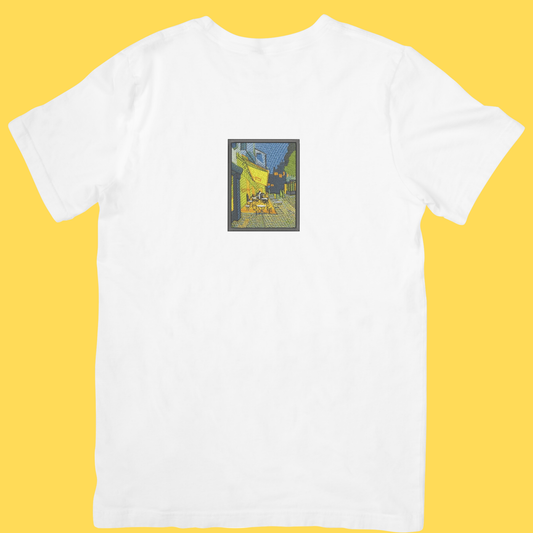 Tricou brodat Café Terrace at Night by Van Gogh