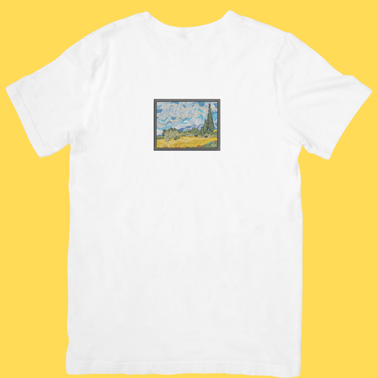 Tricou brodat Wheat Field with Cypresses by Van Gogh