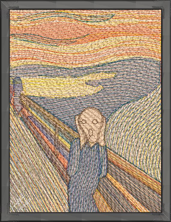 Tricou brodat Scream by Edvard Munch