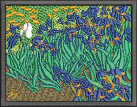 Tricou brodat Irises by Van Gogh