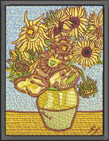 Tricou brodat Sunflowers by Van Gogh