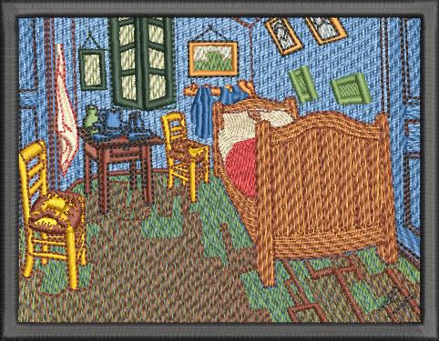 Tricou brodat Bedroom in Arles by Van Gogh