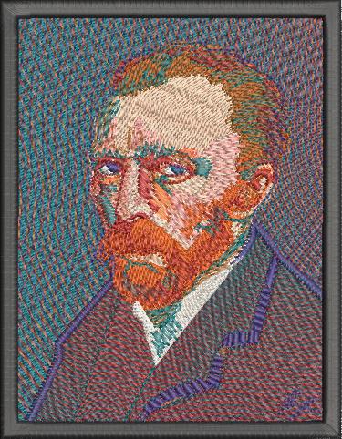 Tricou brodat Self-Portrait by Van Gogh