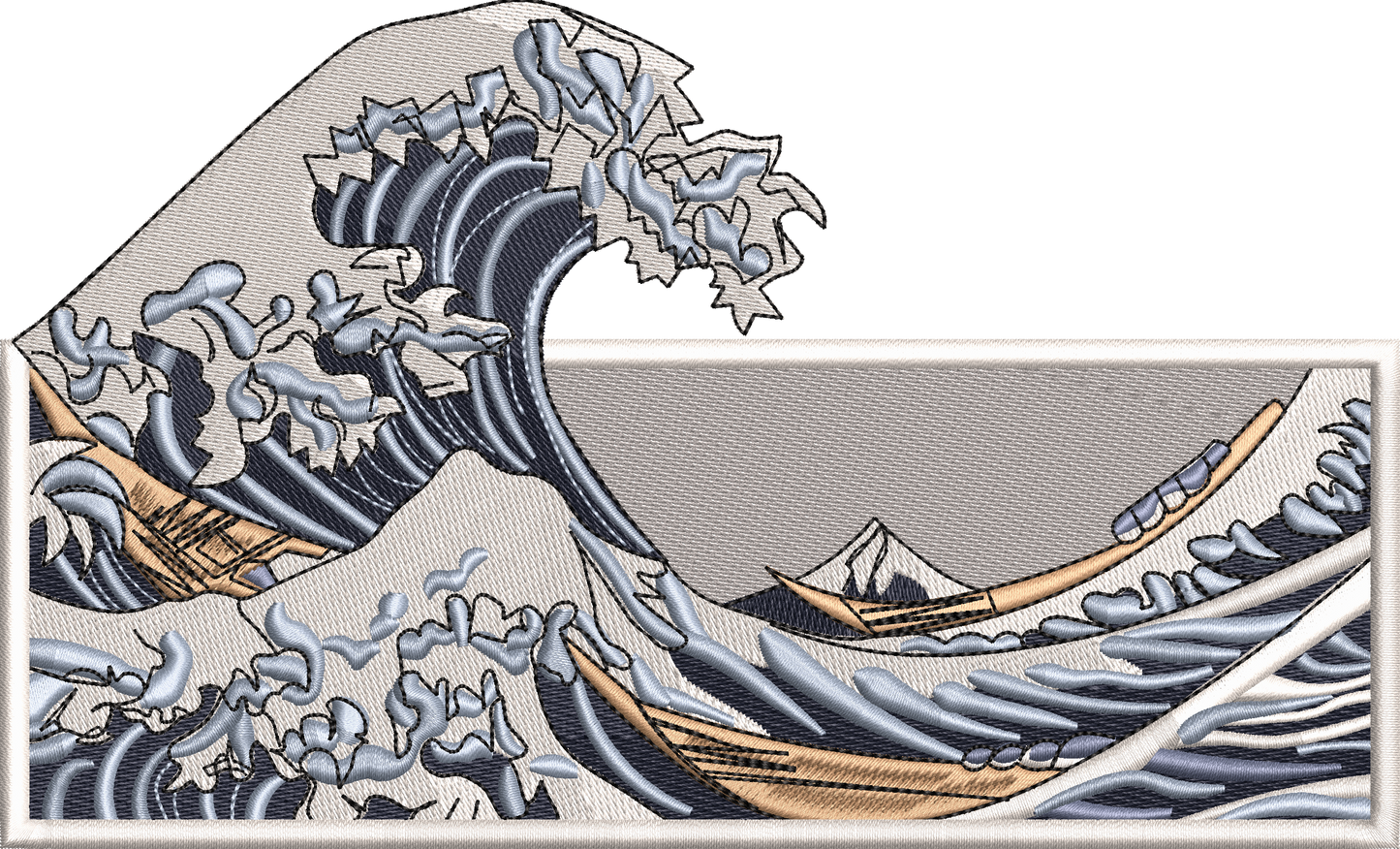 Tricou brodat The Great Wave off Kanagawa by Hokusai