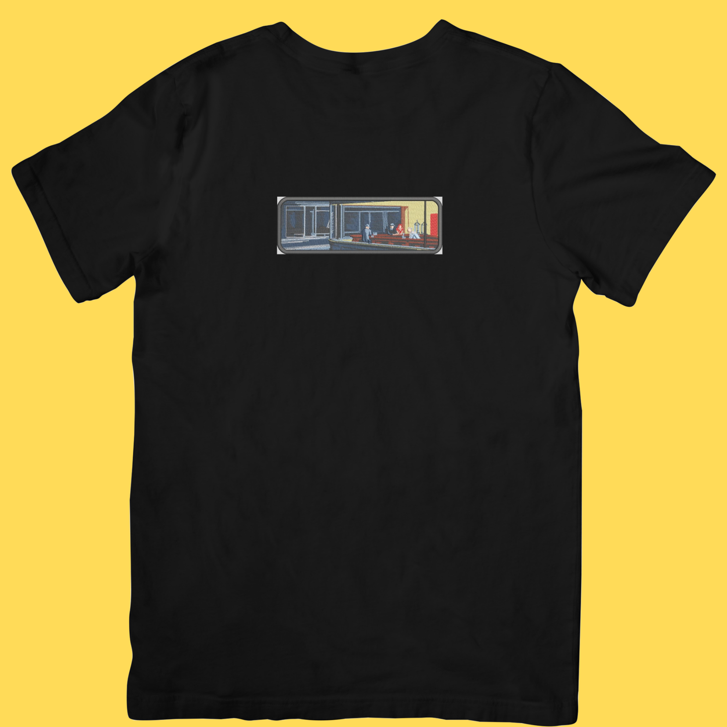 Tricou brodat Nighthawks by Edward Hopper