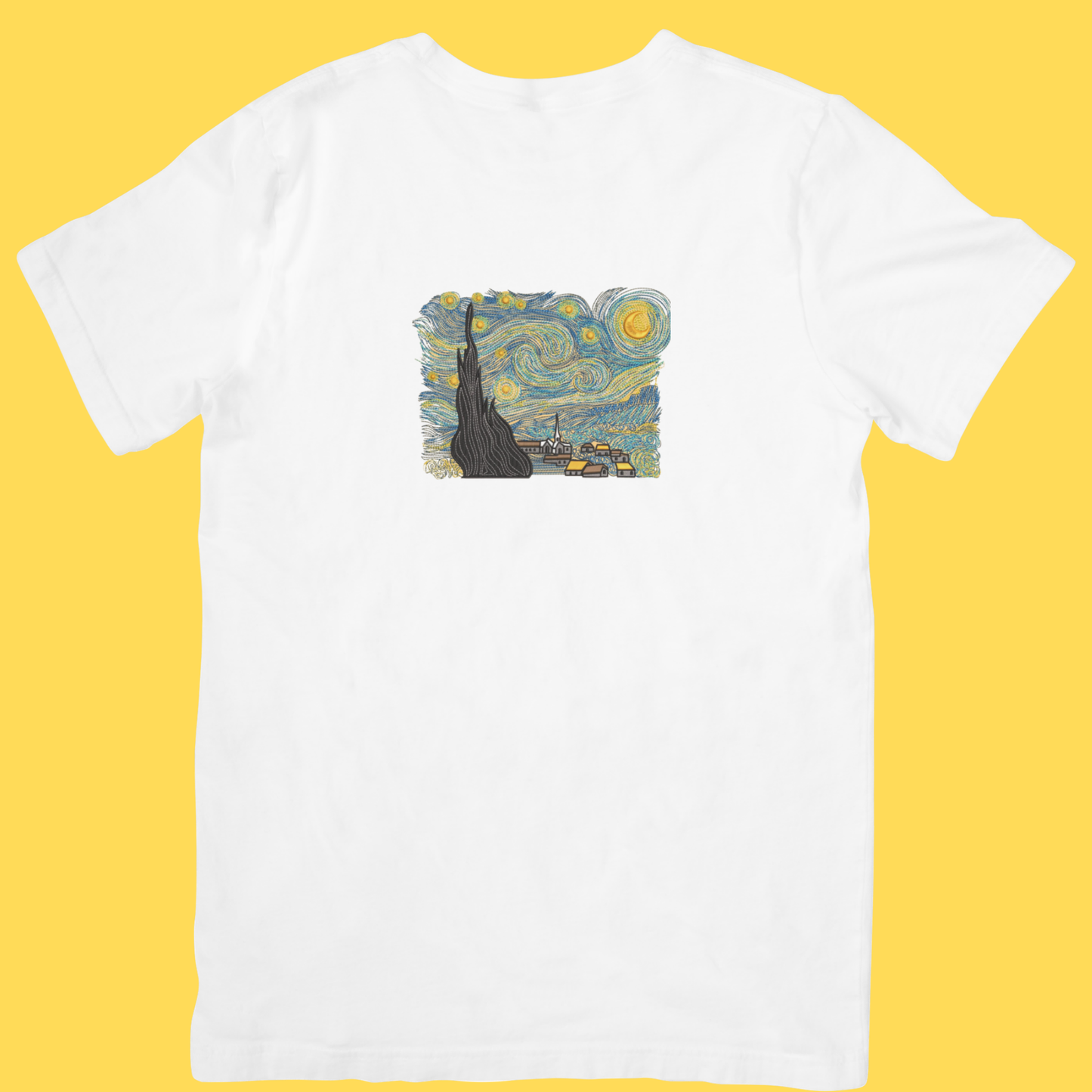 Tricou brodat Starry Night by Van Gogh - V2